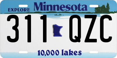 MN license plate 311QZC