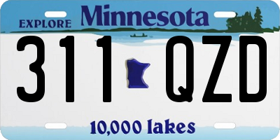 MN license plate 311QZD