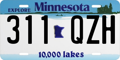 MN license plate 311QZH