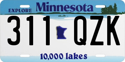 MN license plate 311QZK