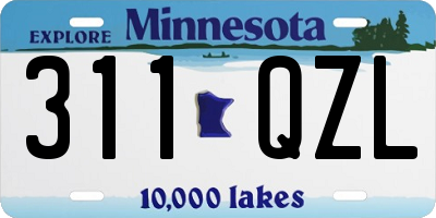 MN license plate 311QZL