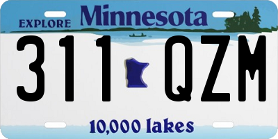 MN license plate 311QZM