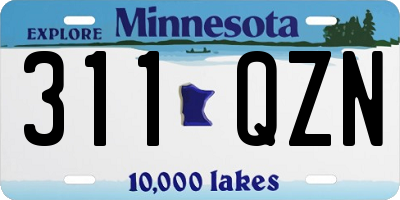 MN license plate 311QZN