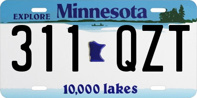 MN license plate 311QZT