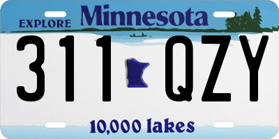 MN license plate 311QZY