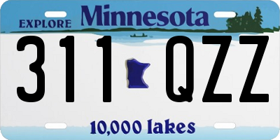 MN license plate 311QZZ