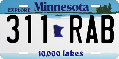MN license plate 311RAB