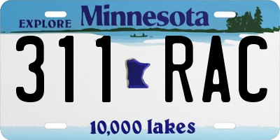 MN license plate 311RAC
