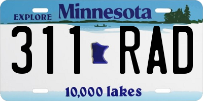 MN license plate 311RAD