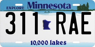 MN license plate 311RAE