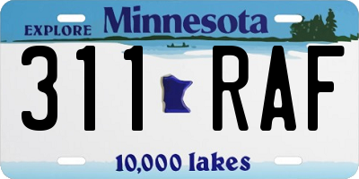 MN license plate 311RAF