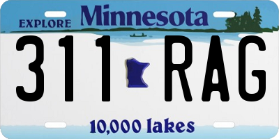 MN license plate 311RAG