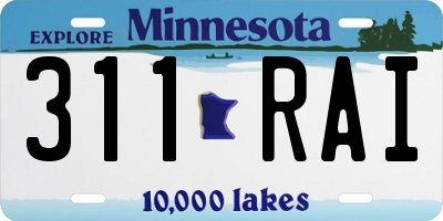 MN license plate 311RAI