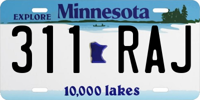MN license plate 311RAJ