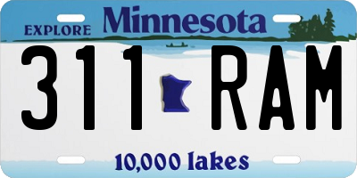 MN license plate 311RAM