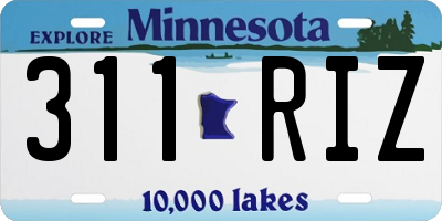 MN license plate 311RIZ