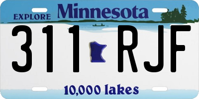 MN license plate 311RJF