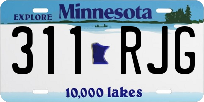 MN license plate 311RJG