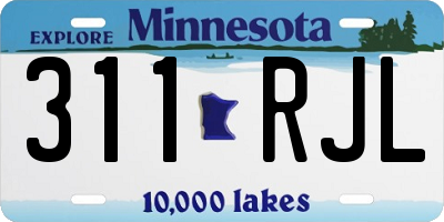 MN license plate 311RJL
