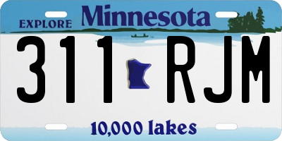 MN license plate 311RJM