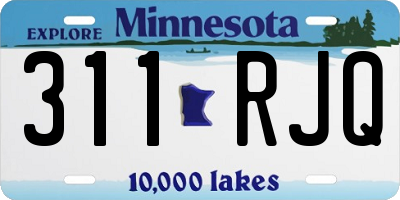 MN license plate 311RJQ