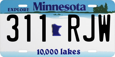 MN license plate 311RJW