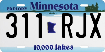 MN license plate 311RJX