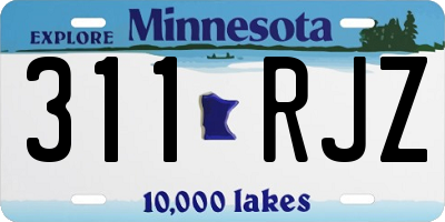 MN license plate 311RJZ