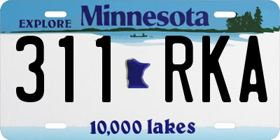 MN license plate 311RKA