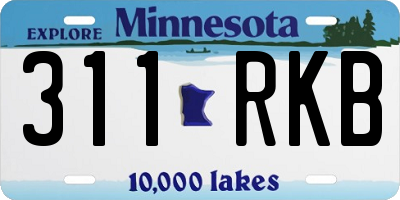 MN license plate 311RKB