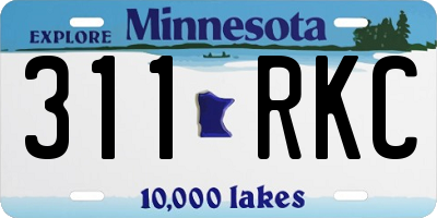 MN license plate 311RKC
