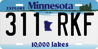 MN license plate 311RKF
