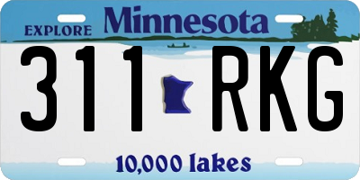 MN license plate 311RKG