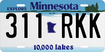 MN license plate 311RKK
