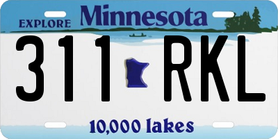 MN license plate 311RKL