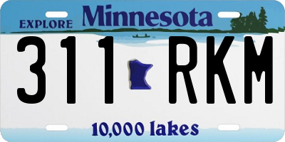 MN license plate 311RKM