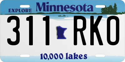 MN license plate 311RKO