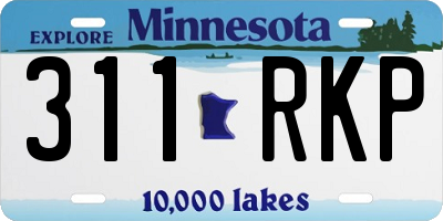 MN license plate 311RKP