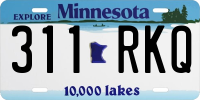 MN license plate 311RKQ