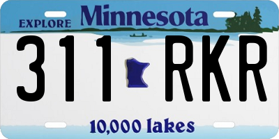 MN license plate 311RKR