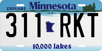 MN license plate 311RKT