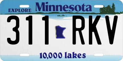 MN license plate 311RKV