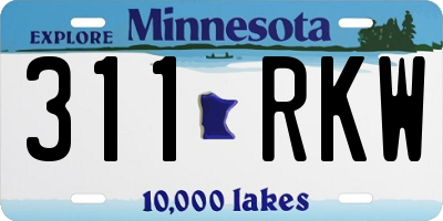 MN license plate 311RKW