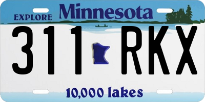 MN license plate 311RKX