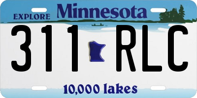MN license plate 311RLC
