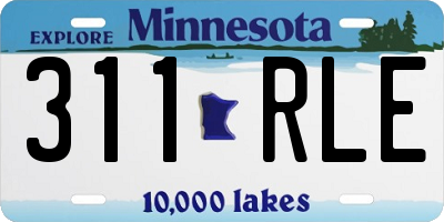 MN license plate 311RLE