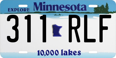 MN license plate 311RLF