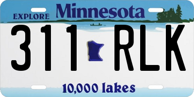 MN license plate 311RLK