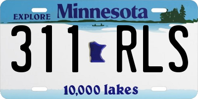 MN license plate 311RLS
