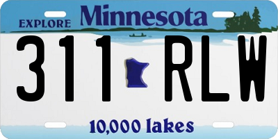 MN license plate 311RLW